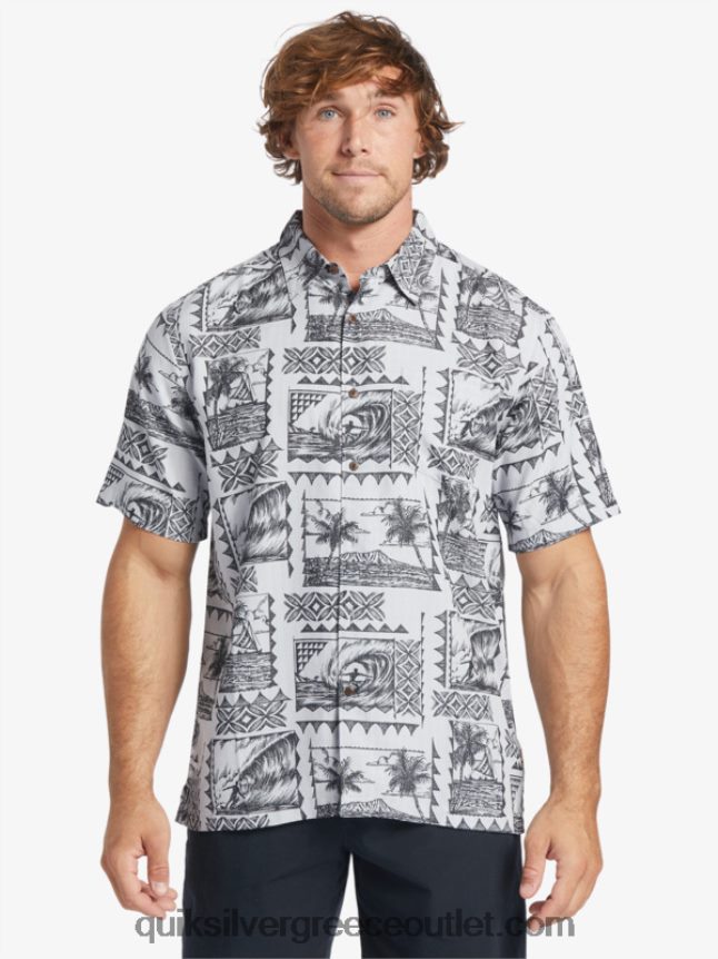 κοντομάνικο πουκάμισο waterman σερφ Quiksilver άνδρες 66LP84433 μαύροι ταξιδιώτες σερφ