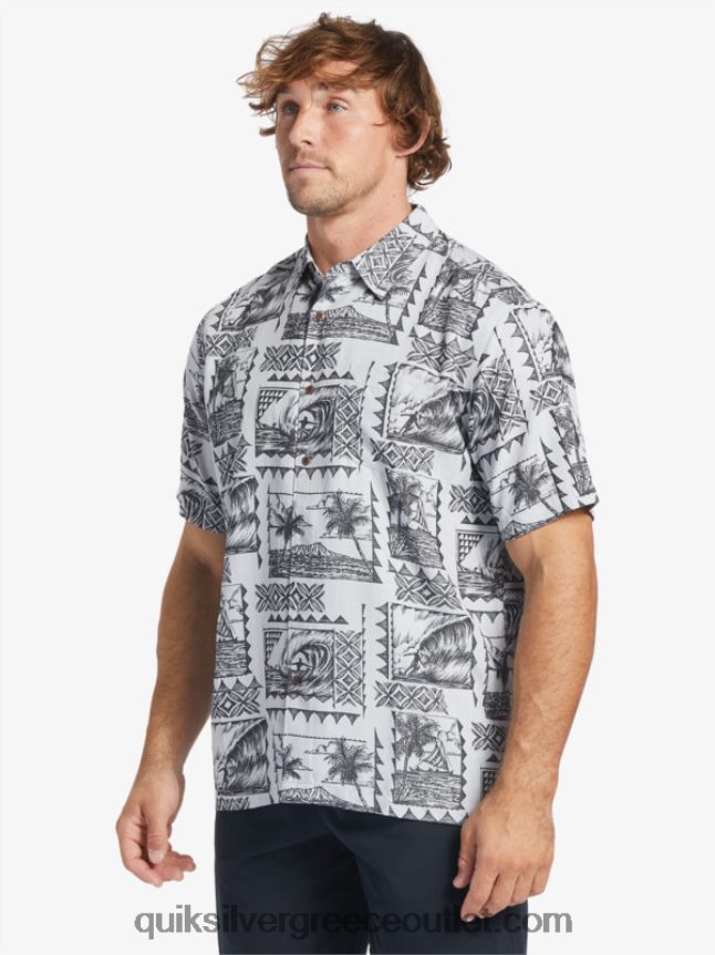κοντομάνικο πουκάμισο waterman σερφ Quiksilver άνδρες 66LP84433 μαύροι ταξιδιώτες σερφ