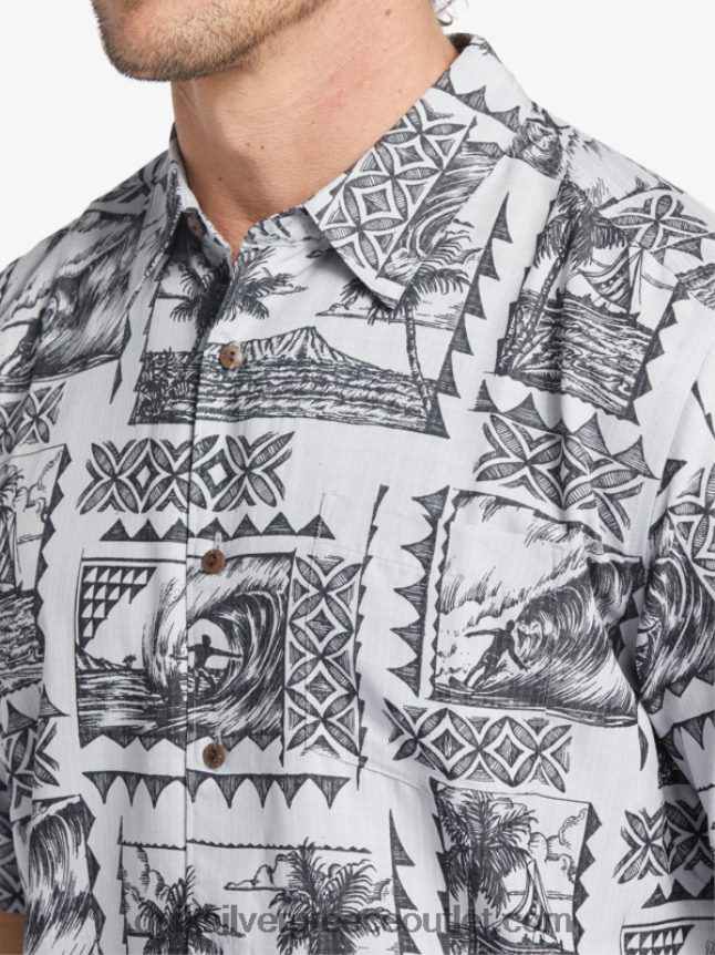 κοντομάνικο πουκάμισο waterman σερφ Quiksilver άνδρες 66LP84433 μαύροι ταξιδιώτες σερφ