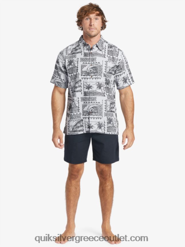 κοντομάνικο πουκάμισο waterman σερφ Quiksilver άνδρες 66LP84433 μαύροι ταξιδιώτες σερφ