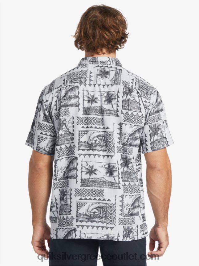 κοντομάνικο πουκάμισο waterman σερφ Quiksilver άνδρες 66LP84433 μαύροι ταξιδιώτες σερφ