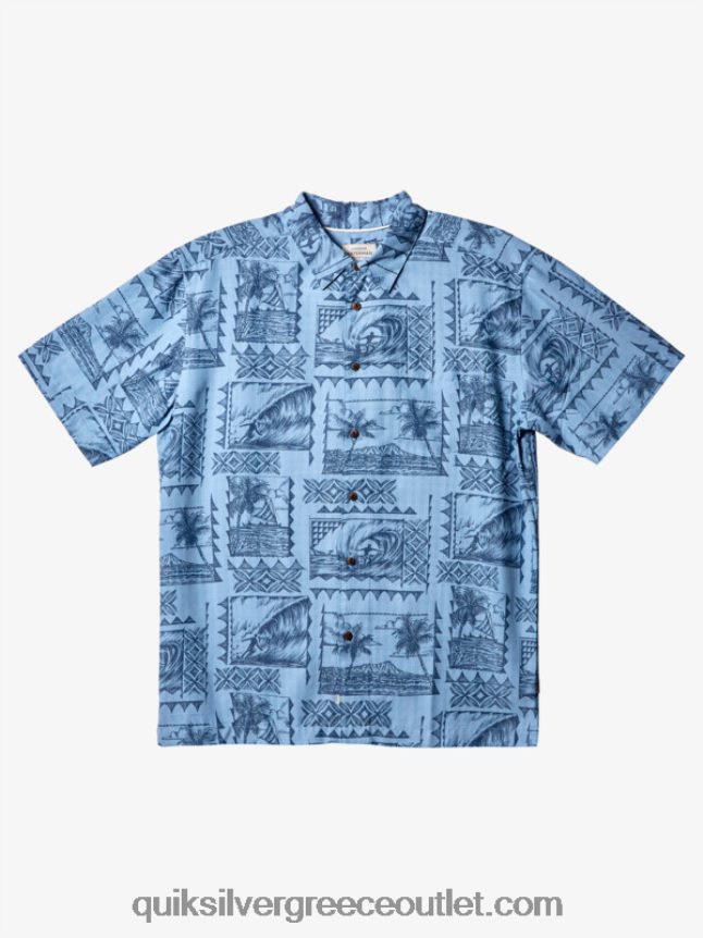 κοντομάνικο πουκάμισο waterman σερφ Quiksilver άνδρες 66LP84434 σούρουπο μπλε ταξιδιώτες σερφ