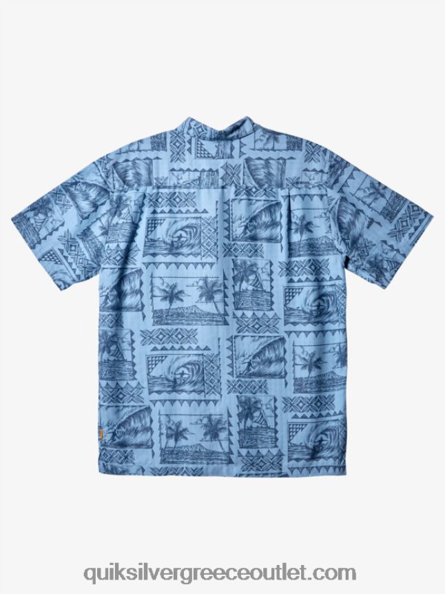 κοντομάνικο πουκάμισο waterman σερφ Quiksilver άνδρες 66LP84434 σούρουπο μπλε ταξιδιώτες σερφ