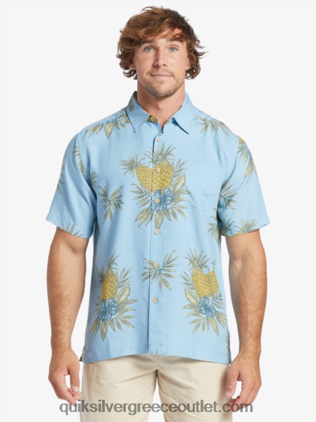 κοντομάνικο πουκάμισο waterman Quiksilver άνδρες 66LP84448 σούρουπο μπλε εργασία πεδίου