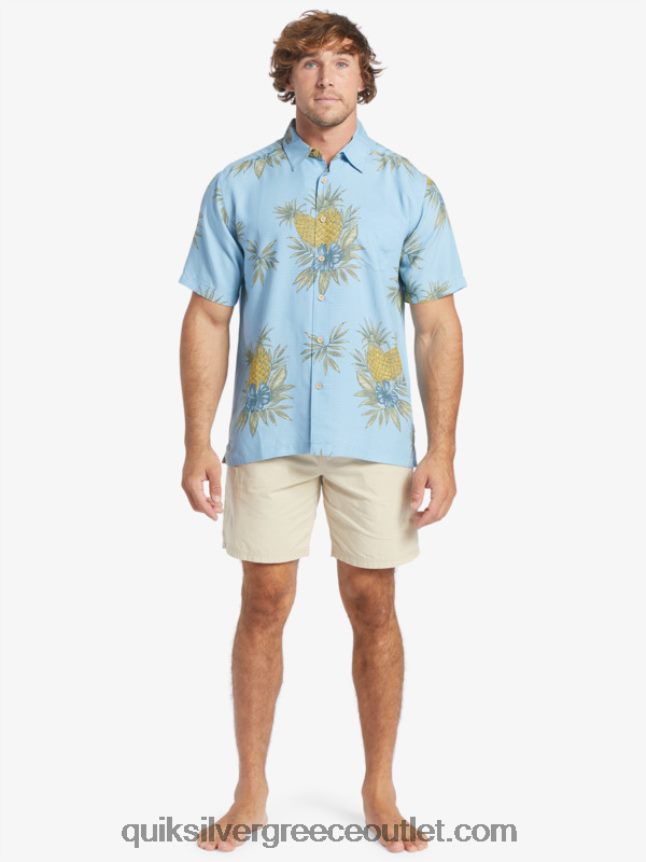 κοντομάνικο πουκάμισο waterman Quiksilver άνδρες 66LP84448 σούρουπο μπλε εργασία πεδίου