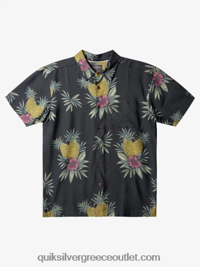 κοντομάνικο πουκάμισο waterman Quiksilver άνδρες 66LP84449 εργασία στο μαύρο πεδίο