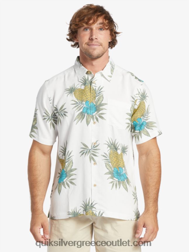 κοντομάνικο πουκάμισο waterman Quiksilver άνδρες 66LP84450 αντίκες λευκές εργασίες πεδίου