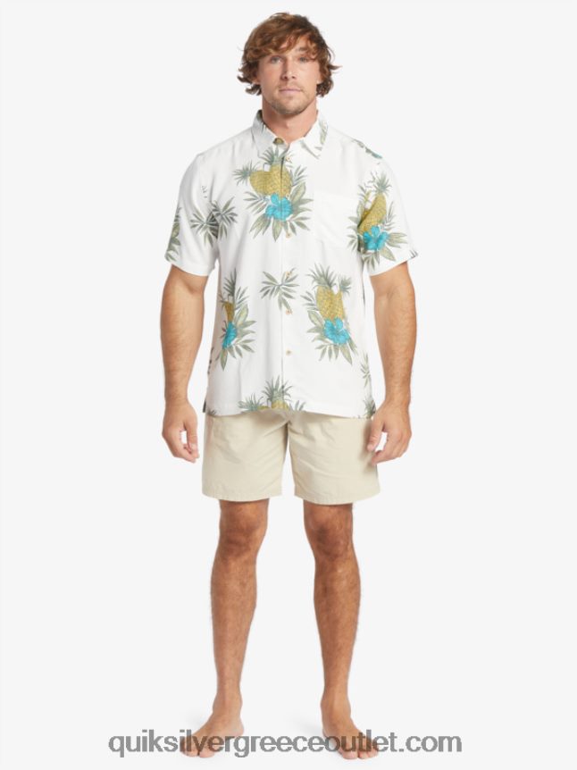 κοντομάνικο πουκάμισο waterman Quiksilver άνδρες 66LP84450 αντίκες λευκές εργασίες πεδίου