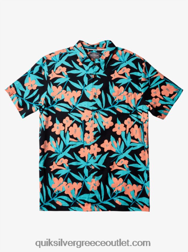 waterman γύρω από θάμνο κοντομάνικο πουκάμισο Quiksilver άνδρες 66LP84474 μαύρο γύρω από το θάμνο