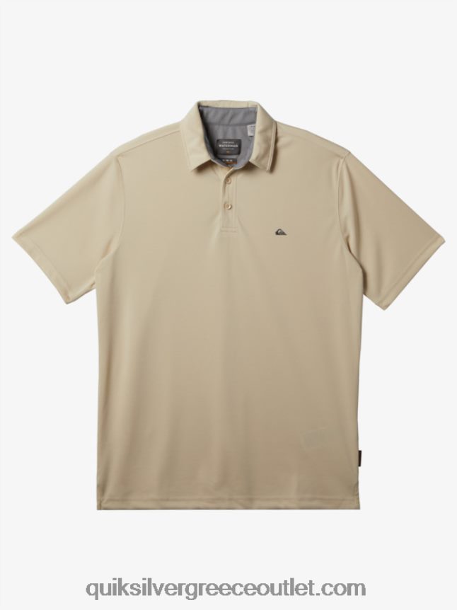 waterman κοντομάνικο πόλο μπλουζάκι Quiksilver άνδρες 66LP8495 καστανό ρύζι