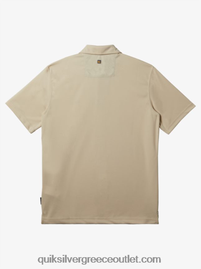 waterman κοντομάνικο πόλο μπλουζάκι Quiksilver άνδρες 66LP8495 καστανό ρύζι