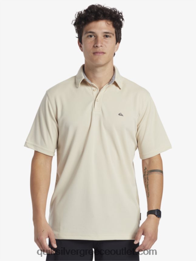 waterman κοντομάνικο πόλο μπλουζάκι Quiksilver άνδρες 66LP8495 καστανό ρύζι