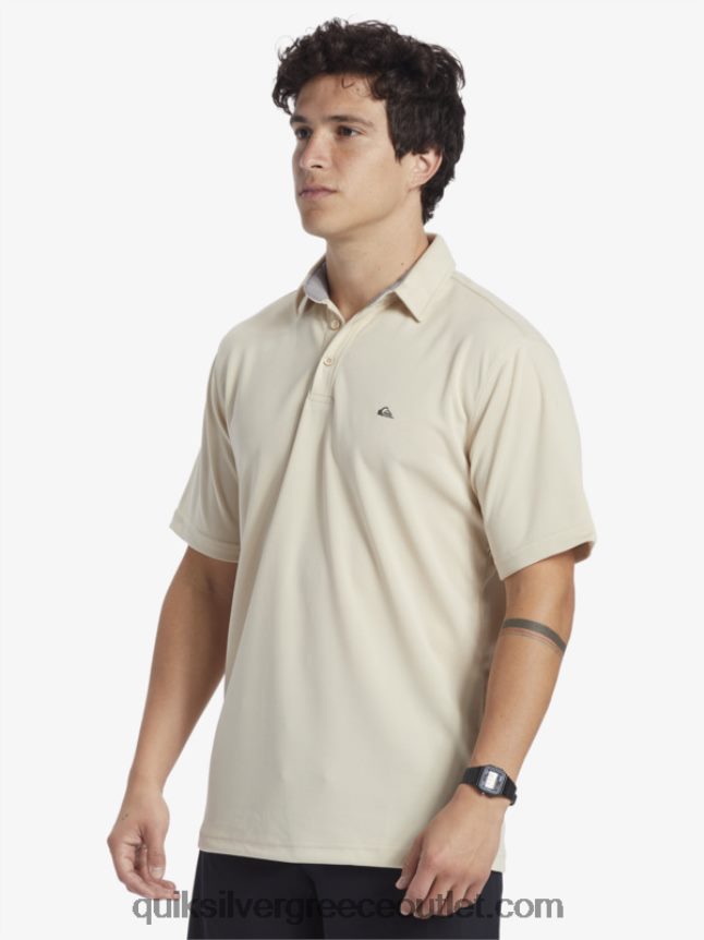 waterman κοντομάνικο πόλο μπλουζάκι Quiksilver άνδρες 66LP8495 καστανό ρύζι