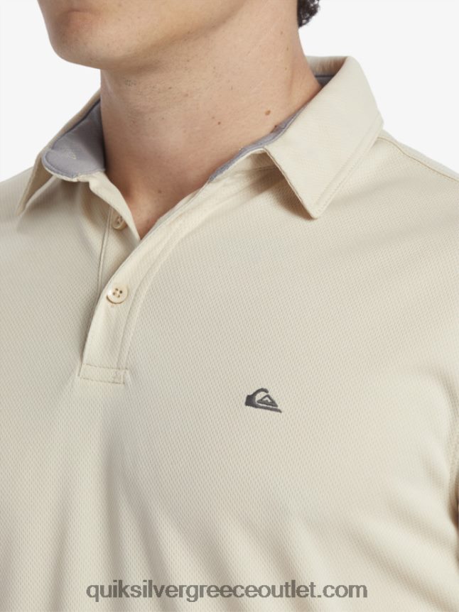 waterman κοντομάνικο πόλο μπλουζάκι Quiksilver άνδρες 66LP8495 καστανό ρύζι