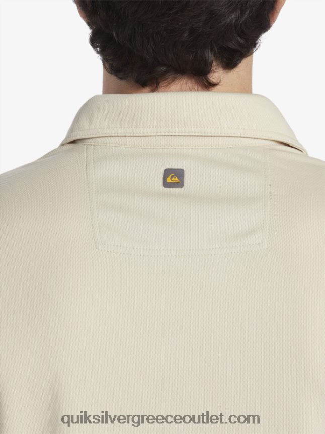 waterman κοντομάνικο πόλο μπλουζάκι Quiksilver άνδρες 66LP8495 καστανό ρύζι