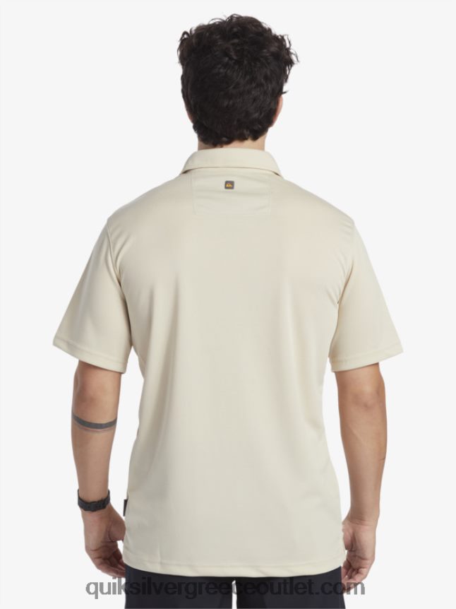 waterman κοντομάνικο πόλο μπλουζάκι Quiksilver άνδρες 66LP8495 καστανό ρύζι