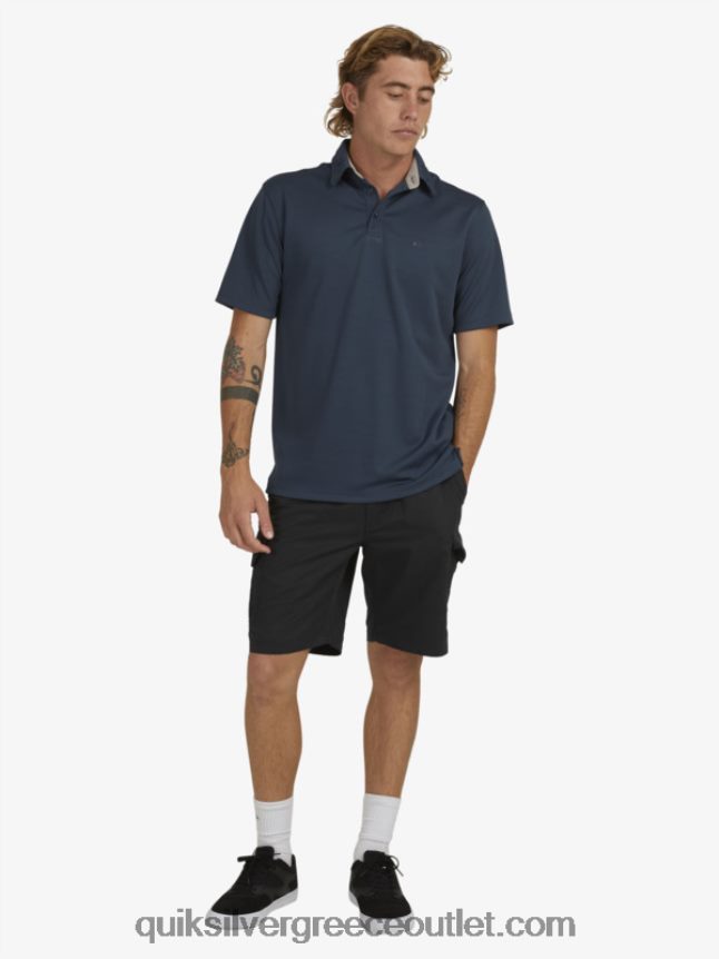 waterman κοντομάνικο πόλο μπλουζάκι Quiksilver άνδρες 66LP8496 μεσάνυχτα ναυτικό