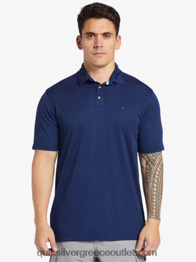 waterman κοντομάνικο πόλο μπλουζάκι Quiksilver άνδρες 66LP8496 μεσάνυχτα ναυτικό