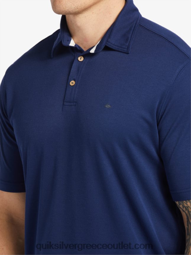 waterman κοντομάνικο πόλο μπλουζάκι Quiksilver άνδρες 66LP8496 μεσάνυχτα ναυτικό