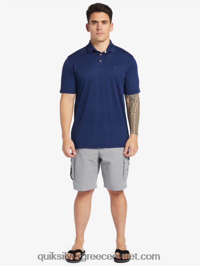 waterman κοντομάνικο πόλο μπλουζάκι Quiksilver άνδρες 66LP8496 μεσάνυχτα ναυτικό