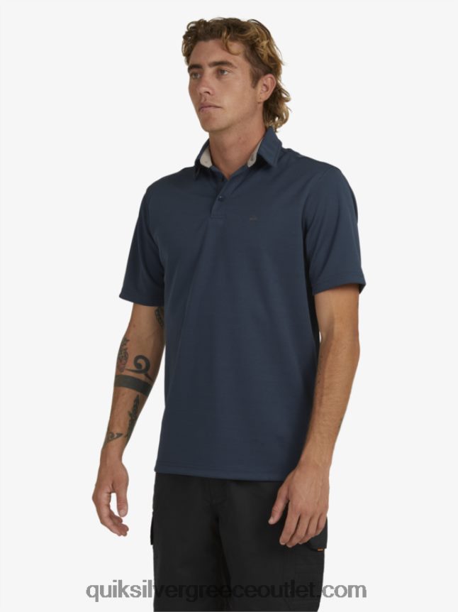 waterman κοντομάνικο πόλο μπλουζάκι Quiksilver άνδρες 66LP8496 μεσάνυχτα ναυτικό