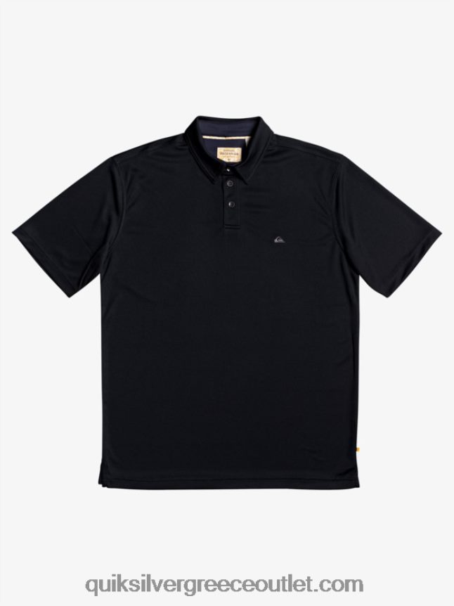waterman κοντομάνικο πόλο μπλουζάκι Quiksilver άνδρες 66LP8498 μαύρος