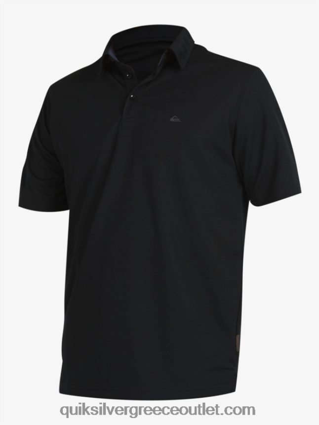 waterman κοντομάνικο πόλο μπλουζάκι Quiksilver άνδρες 66LP8498 μαύρος