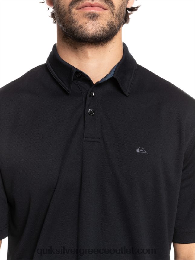 waterman κοντομάνικο πόλο μπλουζάκι Quiksilver άνδρες 66LP8498 μαύρος