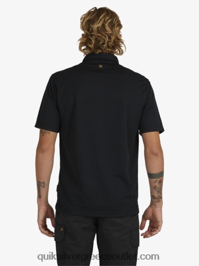 waterman κοντομάνικο πόλο μπλουζάκι Quiksilver άνδρες 66LP8498 μαύρος