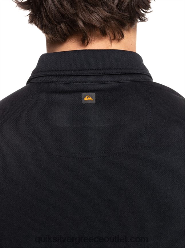 waterman κοντομάνικο πόλο μπλουζάκι Quiksilver άνδρες 66LP8498 μαύρος