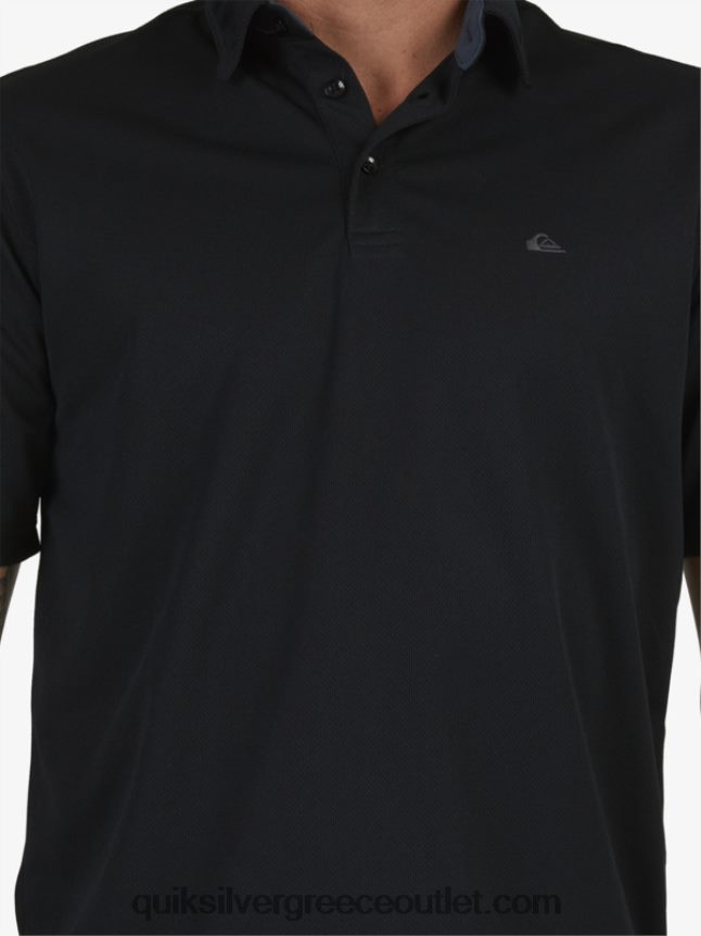 waterman κοντομάνικο πόλο μπλουζάκι Quiksilver άνδρες 66LP8498 μαύρος