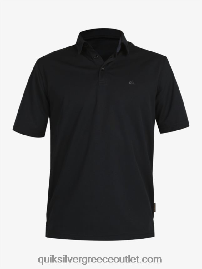 waterman κοντομάνικο πόλο μπλουζάκι Quiksilver άνδρες 66LP8498 μαύρος