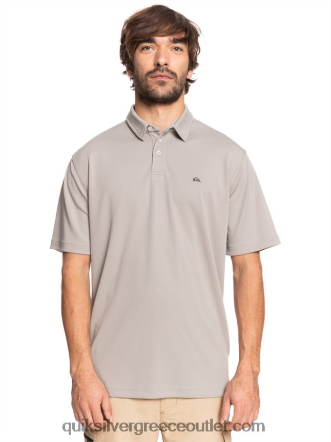 waterman κοντομάνικο πόλο μπλουζάκι Quiksilver άνδρες 66LP8499 γκρι πυριτόλιθο