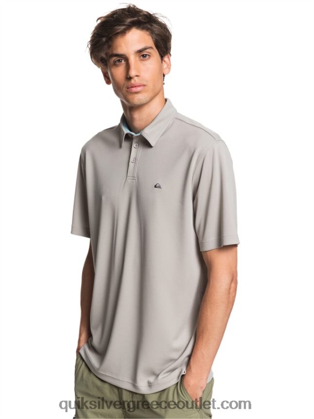 waterman κοντομάνικο πόλο μπλουζάκι Quiksilver άνδρες 66LP8499 γκρι πυριτόλιθο