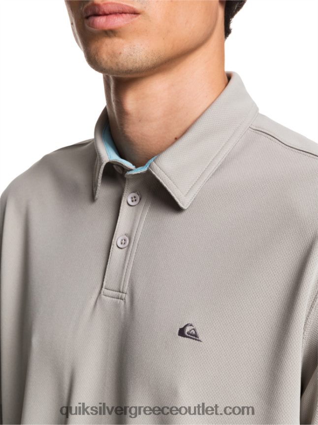 waterman κοντομάνικο πόλο μπλουζάκι Quiksilver άνδρες 66LP8499 γκρι πυριτόλιθο