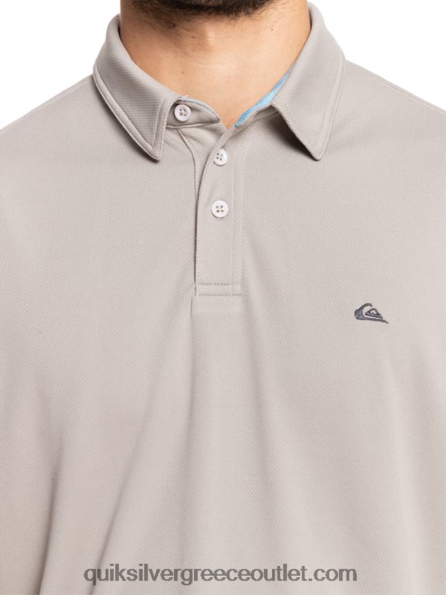 waterman κοντομάνικο πόλο μπλουζάκι Quiksilver άνδρες 66LP8499 γκρι πυριτόλιθο