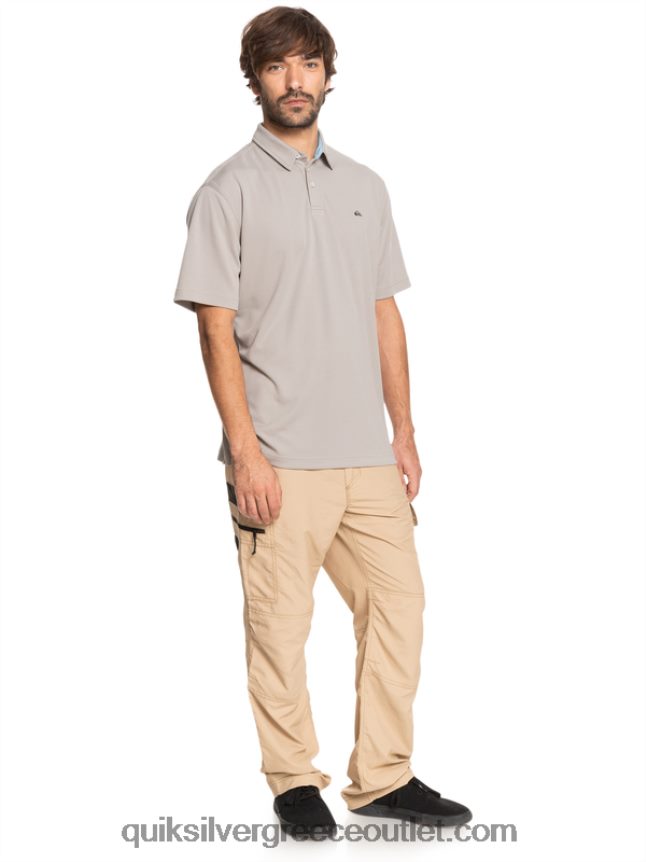 waterman κοντομάνικο πόλο μπλουζάκι Quiksilver άνδρες 66LP8499 γκρι πυριτόλιθο