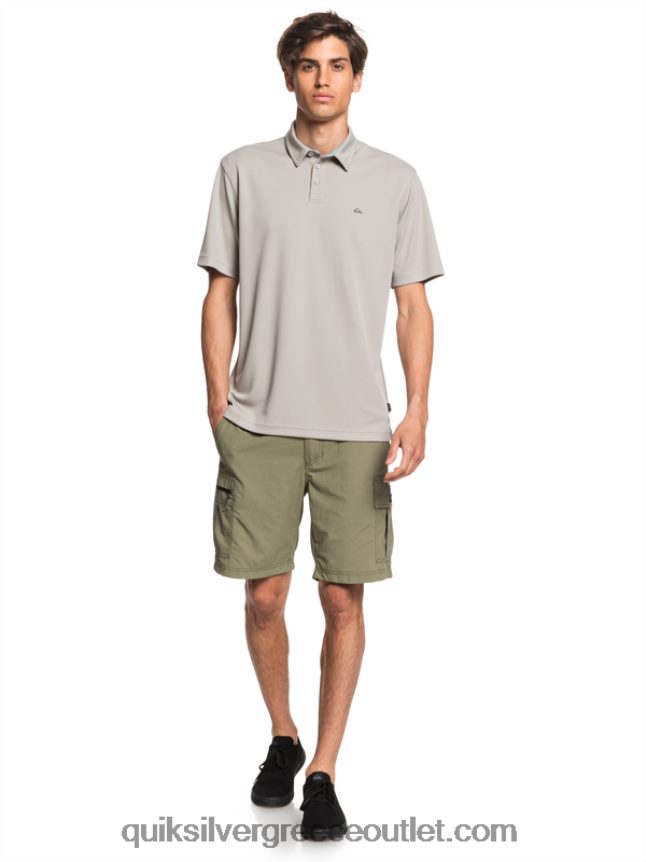 waterman κοντομάνικο πόλο μπλουζάκι Quiksilver άνδρες 66LP8499 γκρι πυριτόλιθο