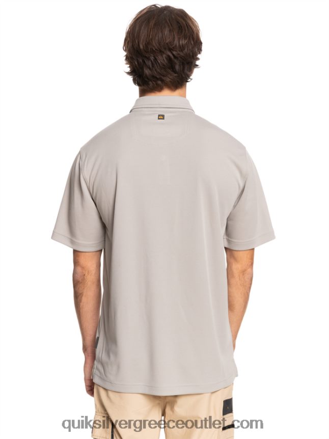 waterman κοντομάνικο πόλο μπλουζάκι Quiksilver άνδρες 66LP8499 γκρι πυριτόλιθο