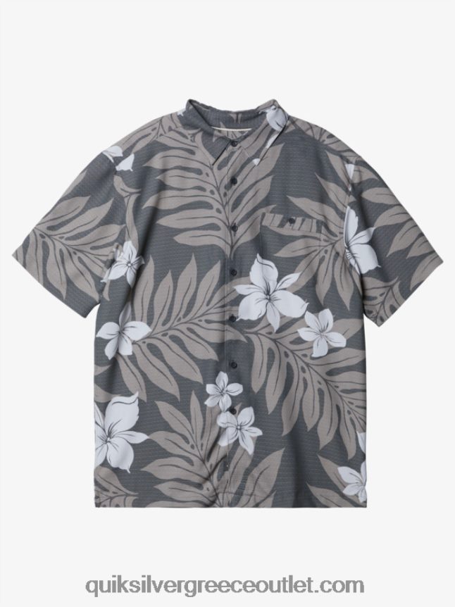 κοντομάνικο πουκάμισο waterman Shonan Quiksilver άνδρες 66LP84993 σκούρο σχιστόλιθο