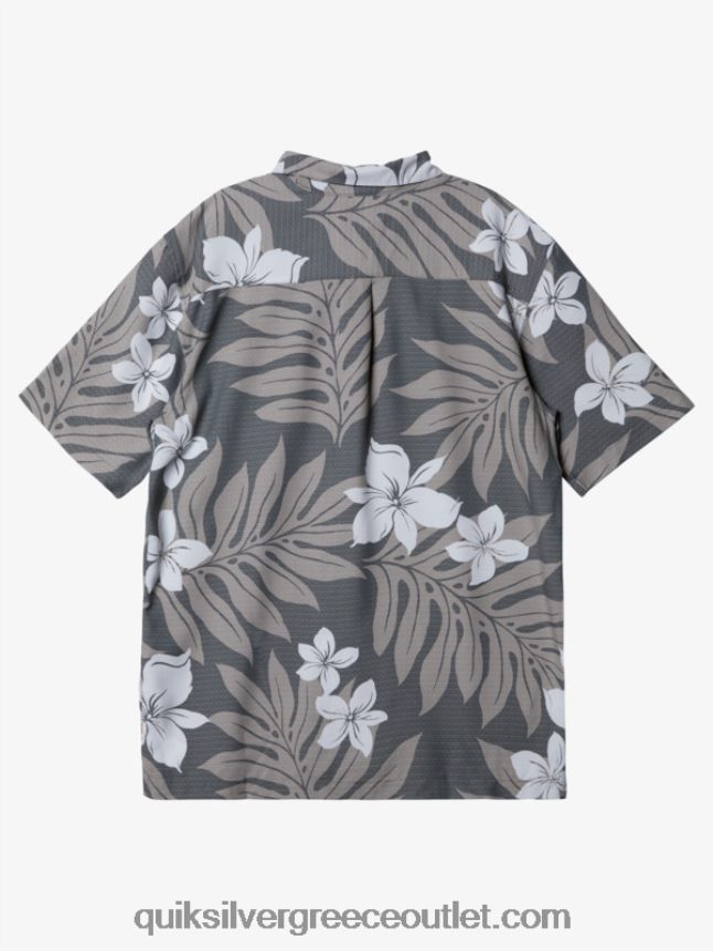 κοντομάνικο πουκάμισο waterman Shonan Quiksilver άνδρες 66LP84993 σκούρο σχιστόλιθο