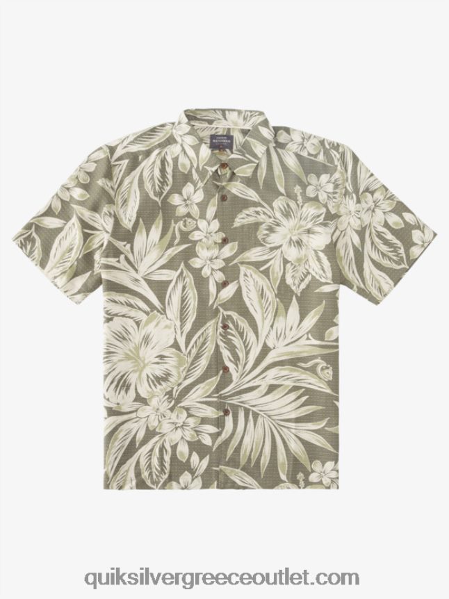 κοντομάνικο πουκάμισο waterman brunch time Quiksilver άνδρες 66LP841334 σκονισμένες ελιές brunch ημέρες