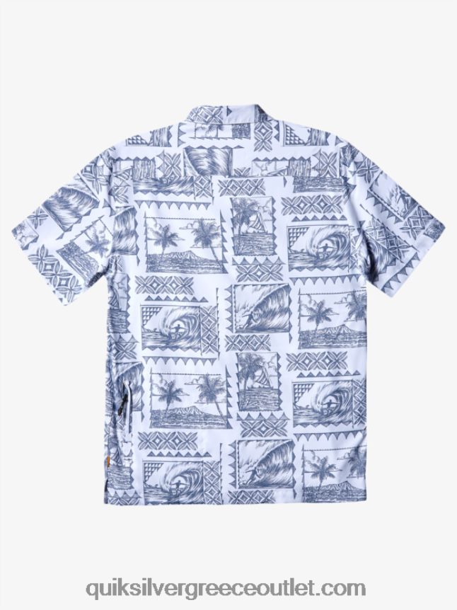 waterman kailua cruiser τεχνικό κοντομάνικο upf 50 πουκάμισο surf Quiksilver άνδρες 66LP84156 γκρι μπλε καϊλούα