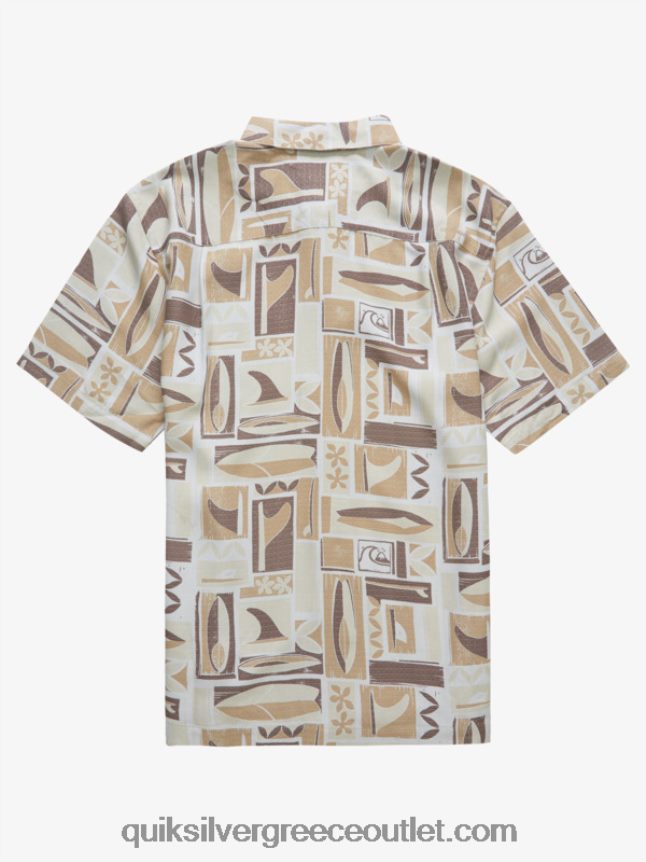 κοντομάνικο πουκάμισο waterman kapua Quiksilver άνδρες 66LP841889 καστανό ρύζι καπουά