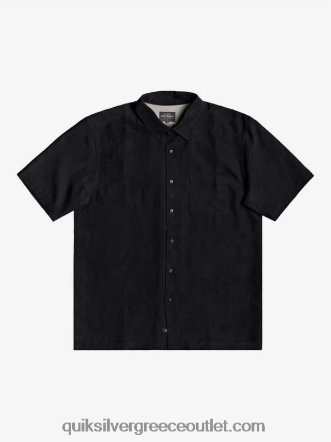 κοντομάνικο πουκάμισο waterman kelpies bay Quiksilver άνδρες 66LP841357 μαύρος
