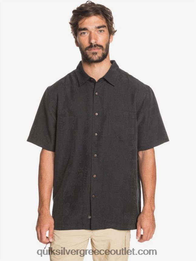 κοντομάνικο πουκάμισο waterman kelpies bay Quiksilver άνδρες 66LP841357 μαύρος