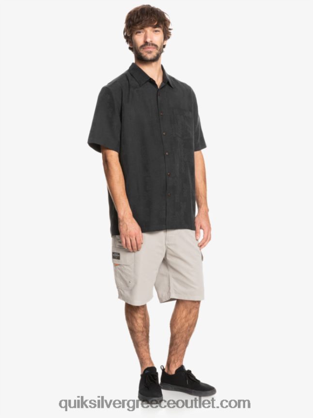 κοντομάνικο πουκάμισο waterman kelpies bay Quiksilver άνδρες 66LP841357 μαύρος
