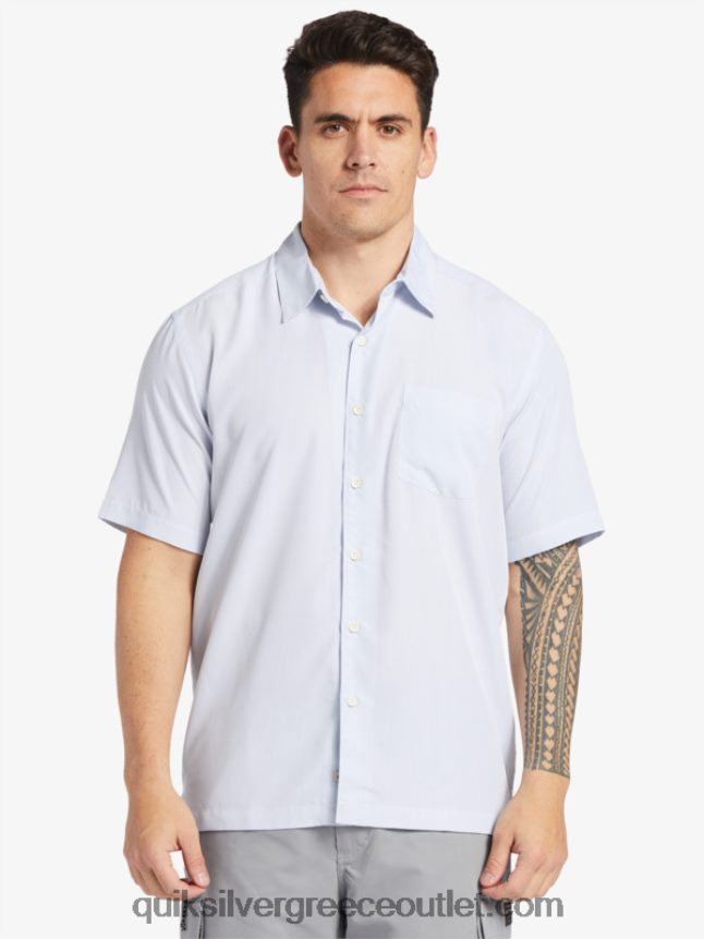 κοντομάνικο πουκάμισο waterman kings cliff Quiksilver άνδρες 66LP84281 λευκός βράχος βασιλιάδων