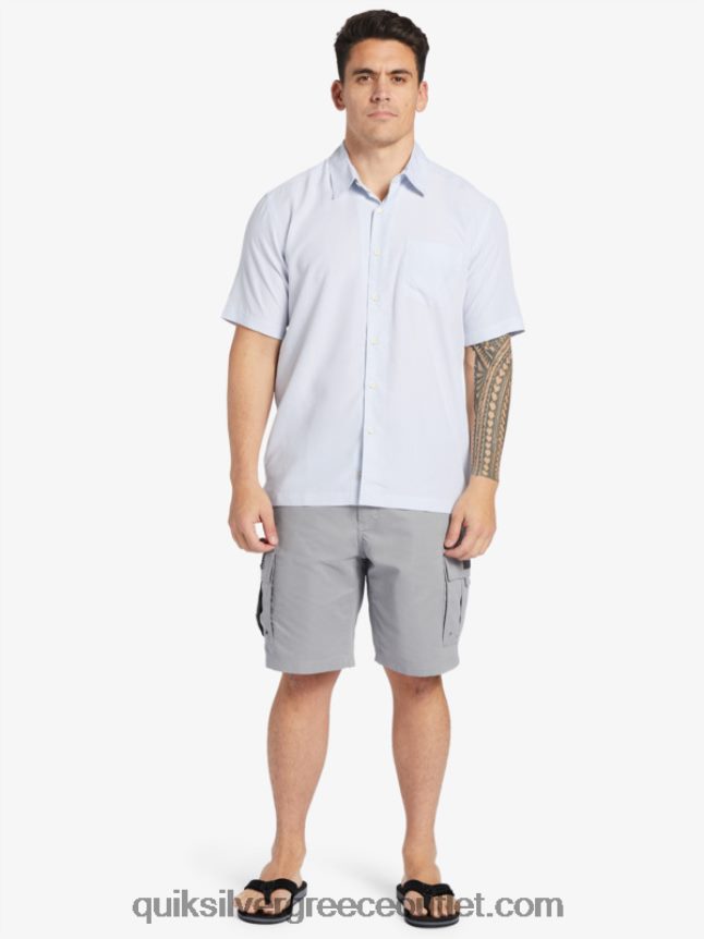 κοντομάνικο πουκάμισο waterman kings cliff Quiksilver άνδρες 66LP84281 λευκός βράχος βασιλιάδων