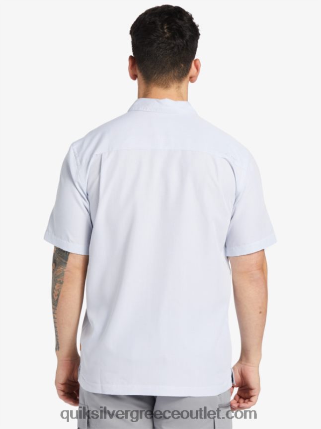 κοντομάνικο πουκάμισο waterman kings cliff Quiksilver άνδρες 66LP84281 λευκός βράχος βασιλιάδων